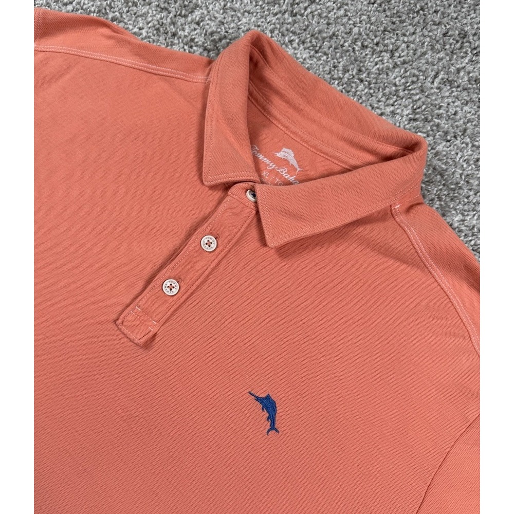 Tommy‎ Bahama Mens Polo Shirt Performance Pima Cotton Polyester Fish Logo XL